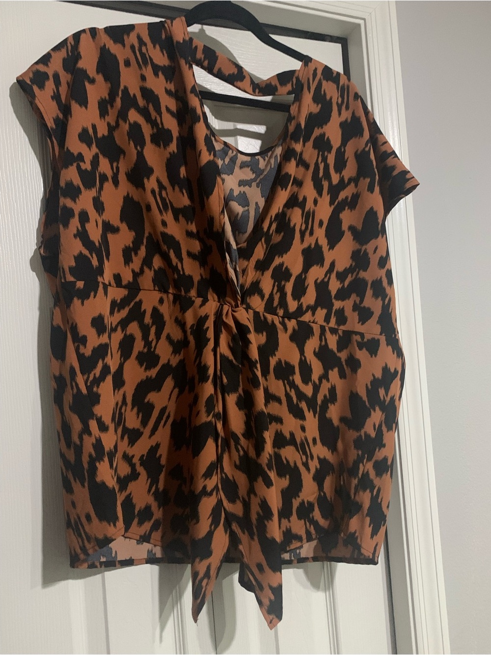 SHEIN Brown and Black Leopard Blouse